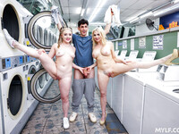 Christie Stevens und Eva Nyx in der Wäscherei
