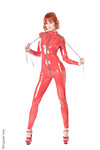 Dolly Dyson masturbiert im Latex-Set